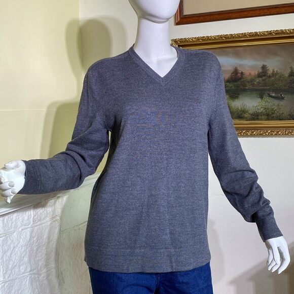 Theory 100% Merino Wool Classic V-Neck Sweater - Picture 7 of 13